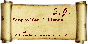 Singhoffer Julianna névjegykártya